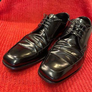 Prada Mens Patent Leather Upper and Out Soles Lace Up Black Made In Italy